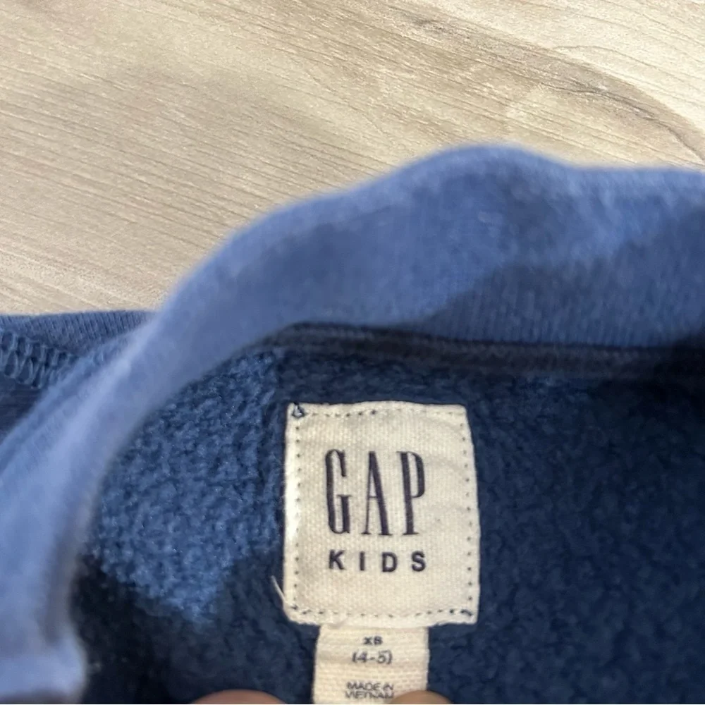 Gap Kids Blue G Letterman Zip Up Sweater jacket cotton toddler size 4-5